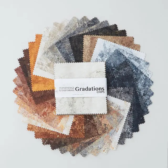 Cotton Pre-Cut Charm Pack Stonehenge Gradations II Mineral Chips