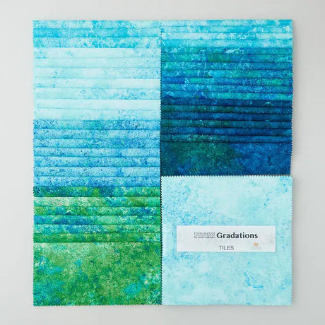 Cotton Pre-Cut Stonehenge Gradations II Peacock Tiles 10" Squares
