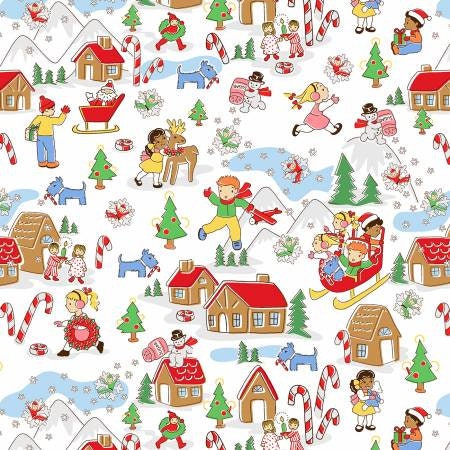 Quilting Cotton Candy Cane Lane Christmas Windham Fabrics