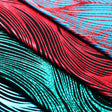 Strands Holo Nylon Spandex Fabric - Assorted Colors, Wavy Zebra Pattern, 58/60" Width (1 Yard)