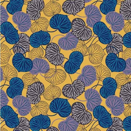 Cotton Sacred Leaf Fabric Straw 43/44"