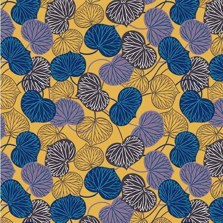 Cotton Sacred Leaf Fabric Straw 43/44"
