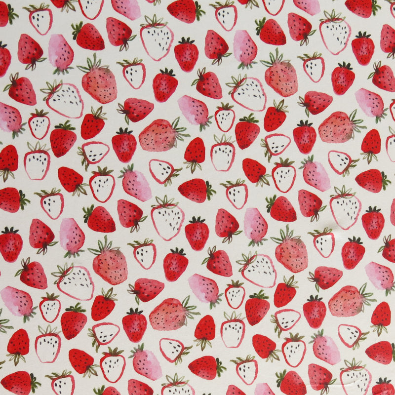 Swim Knit Poly Spandex Strawberries and Creme