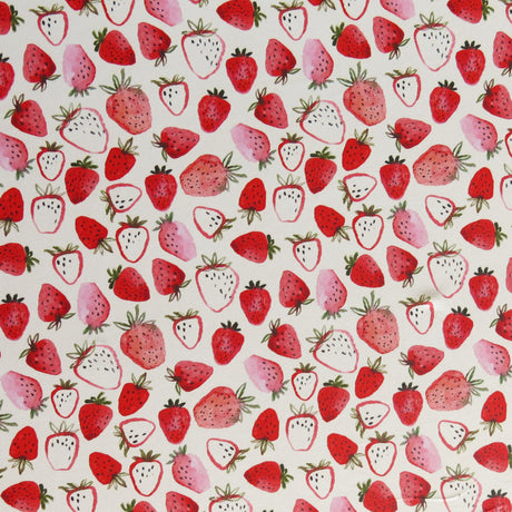 Swim Knit Poly Spandex Strawberries and Creme