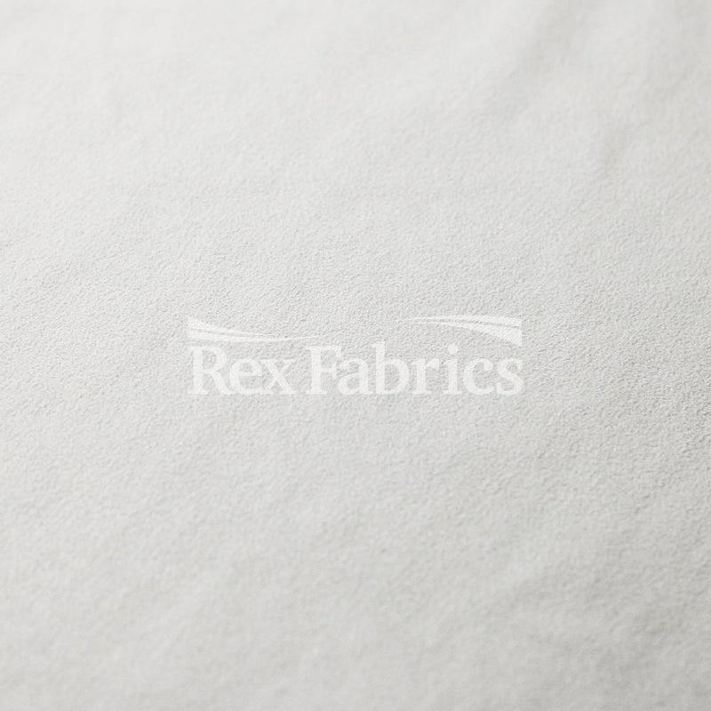 Stretch Suede Polyester Spandex Fabric - White, Solid, 58/60" Width, PFP (1 Yard)