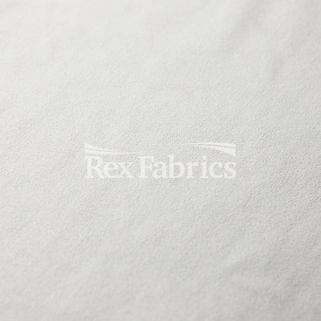 Stretch Suede Polyester Spandex Fabric - White, Solid, 58/60" Width, PFP (1 Yard)