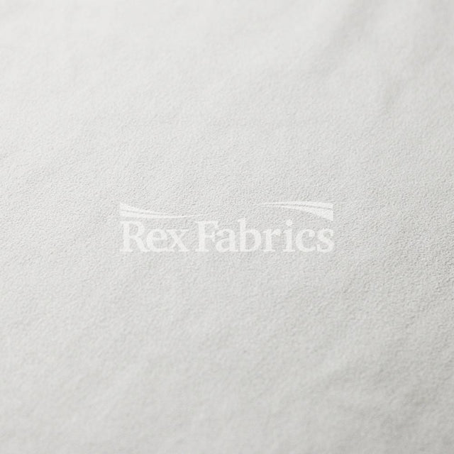 Stretch Suede Polyester Spandex Fabric - White, Solid, 58/60" Width, PFP (1 Yard)
