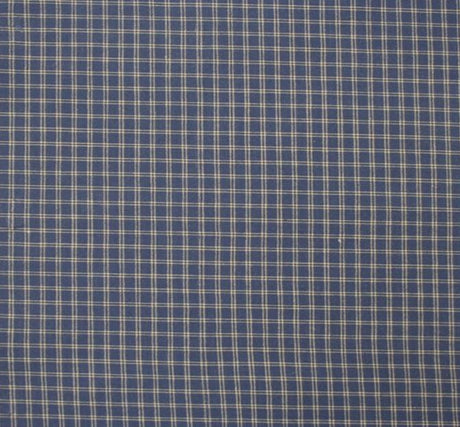 1 Yard Stretch Cotton Poplin Plaid Blue Fabric, 44/45" Wide Lightweight Apparel Material