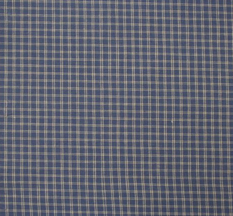 1 Yard Stretch Cotton Poplin Plaid Blue Fabric for Shirts Dresses Uniforms Sewing 44/45 Inches Width