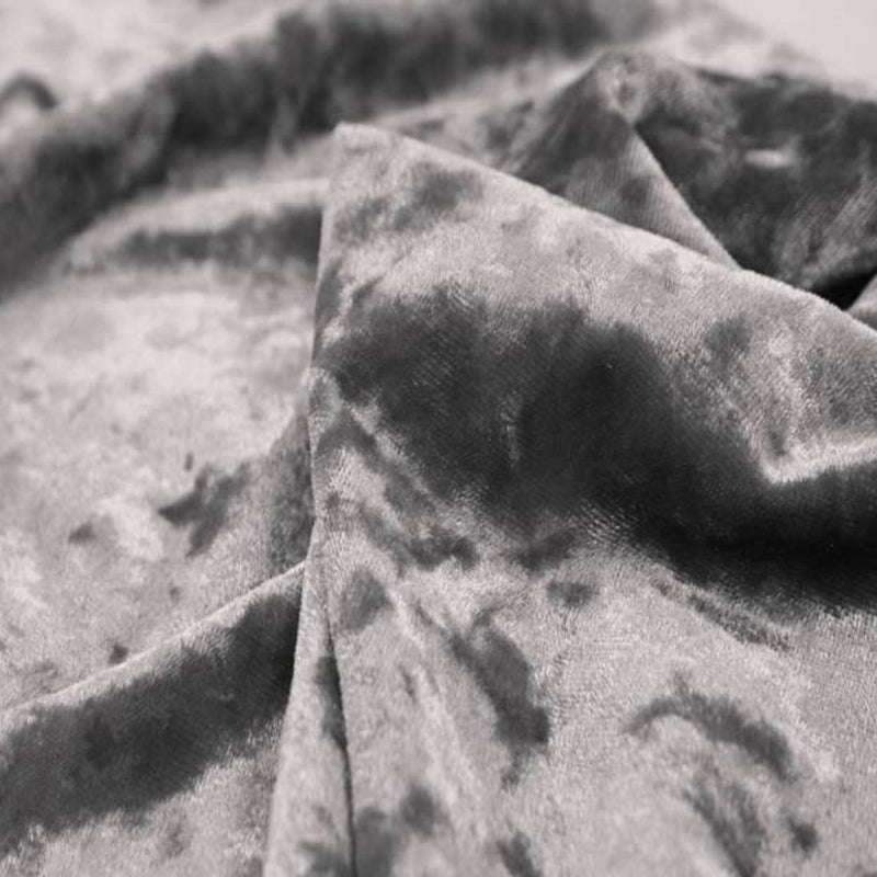 1 Yard Stretch Velvet Crushed Grey Apparel Fabric Polyester Spandex Soft Drapey Holiday Material 58 60 Inches width