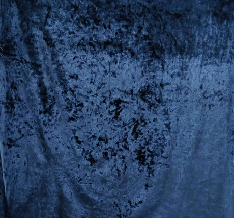 1 Yard Stretch Velvet Crushed Navy Apparel Fabric Polyester Spandex Soft Drapey Holiday Material 58 60 Inches width