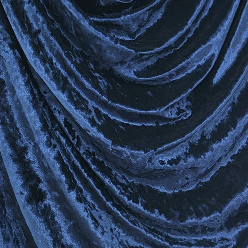 1 Yard Stretch Velvet Crushed Navy Apparel Fabric Polyester Spandex Soft Drapey Holiday Material 58 60 Inches width