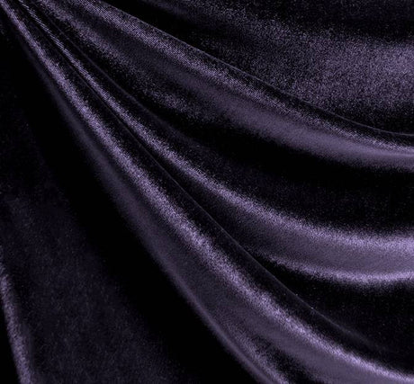 Stretch Velvet Solid Purple Fabric - Purple, Solid, 58/60" Width