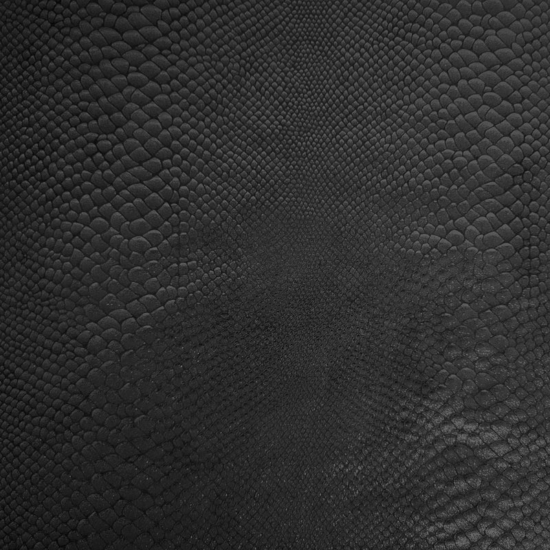 Stretchy Vegan Leather Black Crocodile Print
