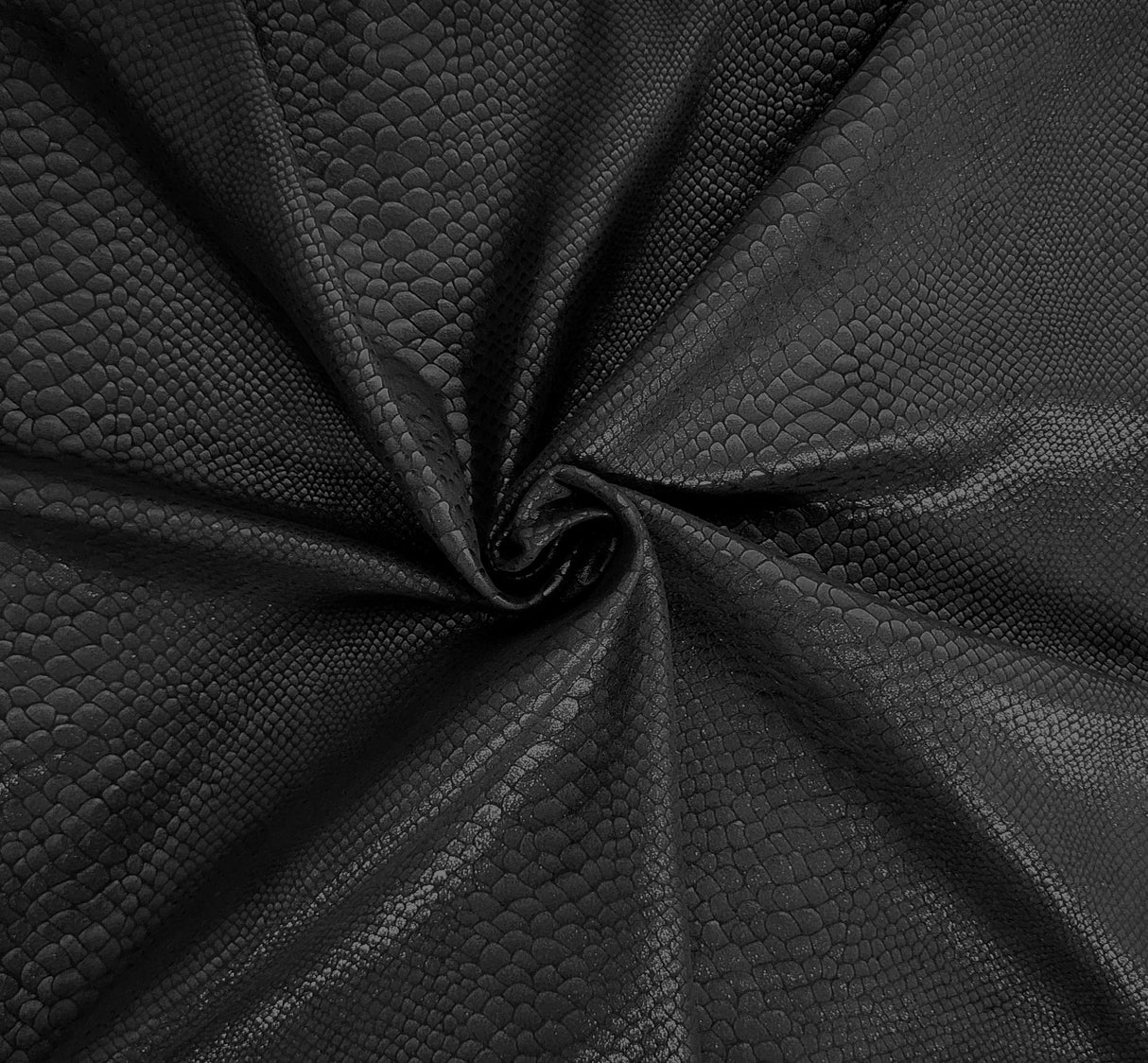 Stretchy Vegan Leather Black Crocodile Print