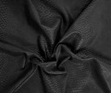 Stretchy Vegan Leather Black Crocodile Print