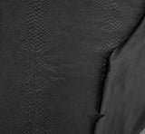Stretchy Vegan Leather Black Crocodile Print