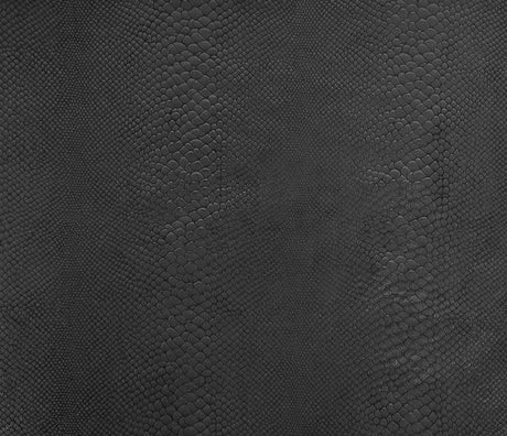 Stretchy Vegan Leather Black Crocodile Print