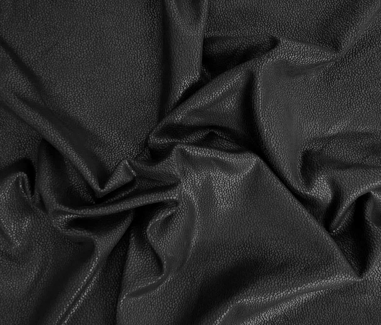 Black Pebble Print Stretchy Vegan Leather