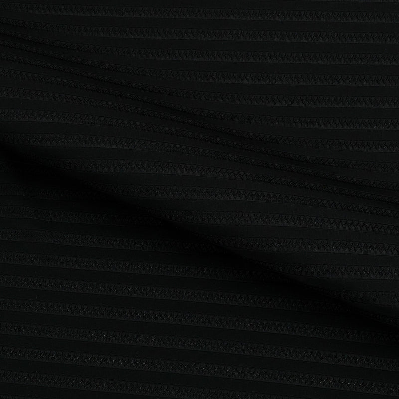 Stripe Jacquard Stretch Mesh Fabric - Black/White Stripe Jacquard, 60/61" Width (1 Yard)