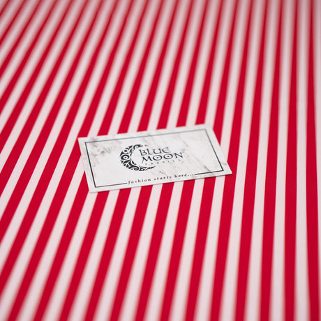Printed Spandex Striped Black White Fabric