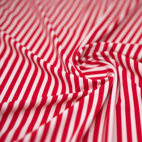 Printed Spandex Striped Black White Fabric