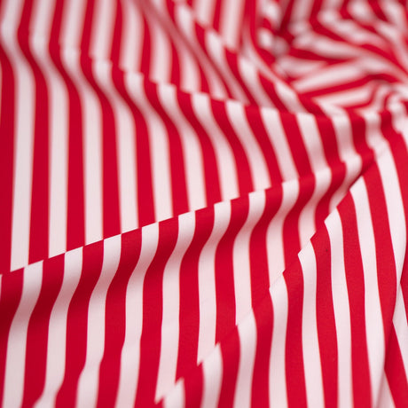 Printed Spandex Striped Black White Fabric