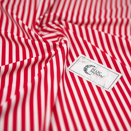 Printed Spandex Striped Black White Fabric