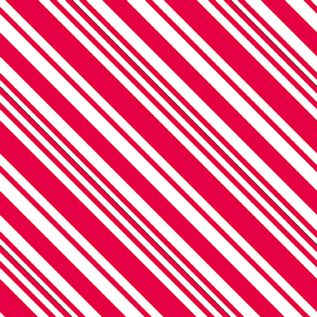 Quilting Cotton Merry Town Diagonal Stripe Red Studio E