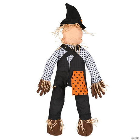 Stuff-a-Scarecrow Halloween Yard Decoration with Raffia Accents, featuring a spooky Halloween scarecrow design