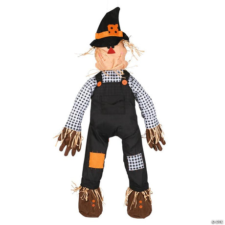 Stuff-a-Scarecrow Halloween Yard Decoration with Raffia Accents, featuring a spooky Halloween scarecrow design