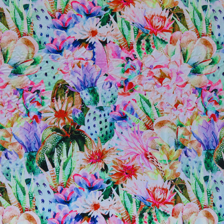 Swim Knit Succulent Garden Nylon Spandex Fabric