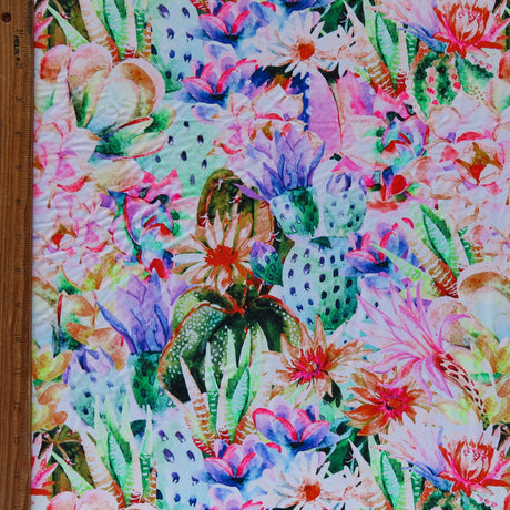 Swim Knit Succulent Garden Nylon Spandex Fabric