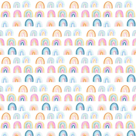 Quilting Cotton Summer Lovin' White Rainbows Dear Stella