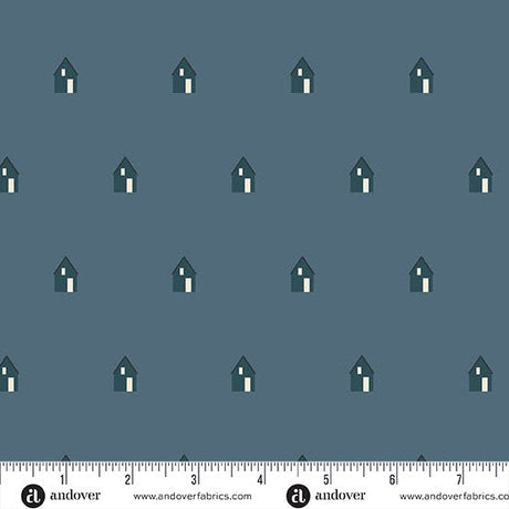 Cotton Print Cabin Nighttime Fabric 44/45"
