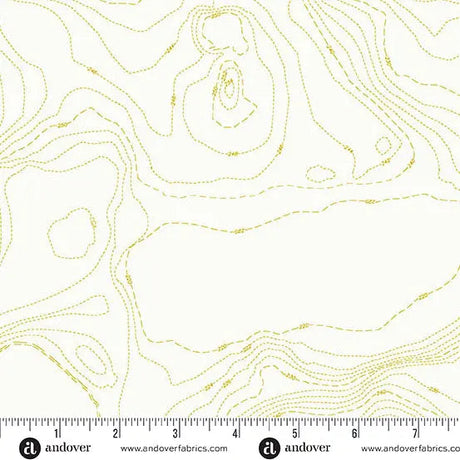 Cotton Print Sun Print Whisper Chartreuse Topography Fabric