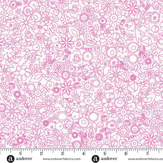 Cotton Print Fabric Sun Print Whisper Cosmos Woodland 44/45"