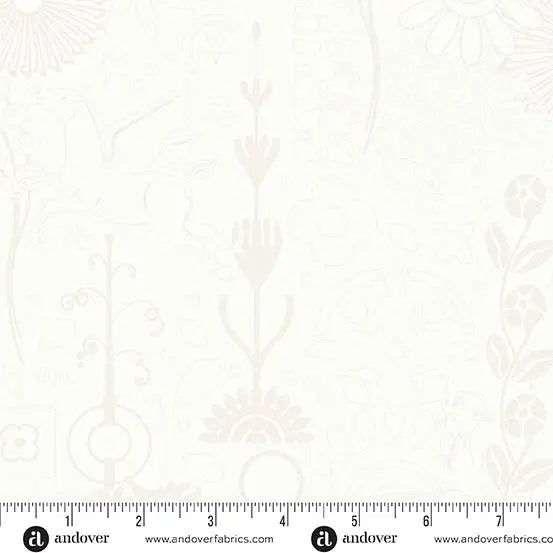 Cotton Print Sun Print Whisper Cream Cameo Fabric 44/45