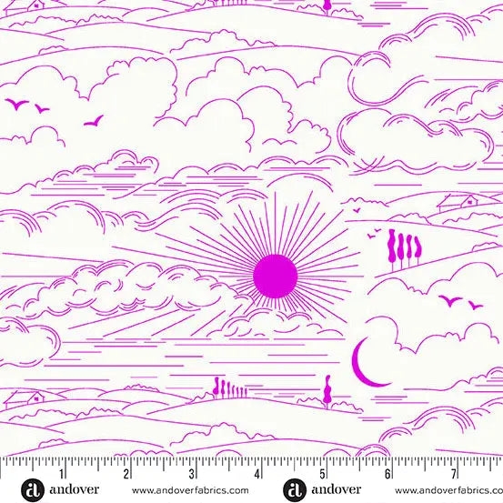 Cotton Print Sun Print Whisper Magenta Dwell 44/45 Fabric