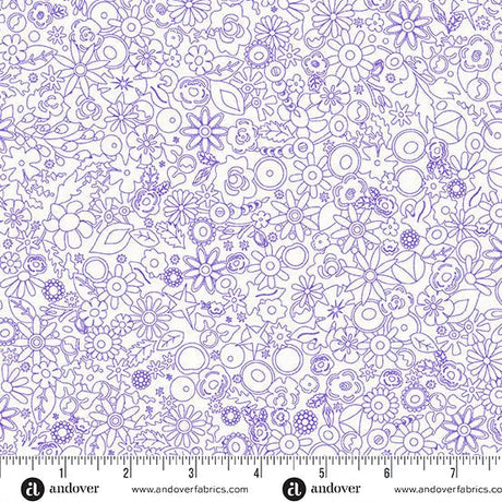 Cotton Print Sun Print Whisper Violet Woodland Fabric 44/45