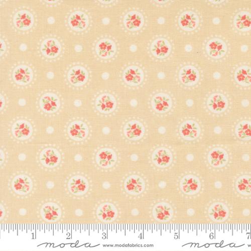 Cotton Print Sunbonnet Almond Flower Dots Fabric