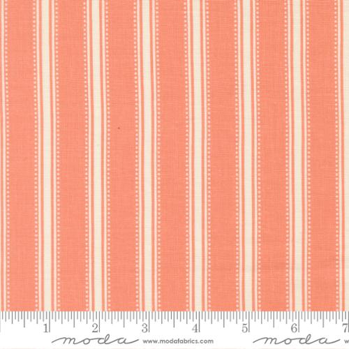 Cotton Fabric Coral Stripes Sunbonnet 44/45"