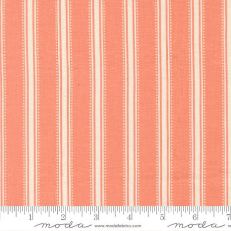 Cotton Fabric Coral Stripes Sunbonnet 44/45"