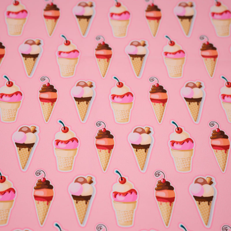 Printed Spandex Fabric Sundae Fun Day