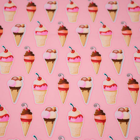 Printed Spandex Fabric Sundae Fun Day