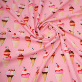 Printed Spandex Fabric Sundae Fun Day