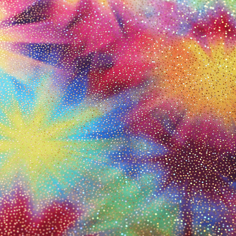 Sunray Garden Polyester Spandex Fabric - Multicolor Sunray Pattern, 58/60" Width (1 Yard)
