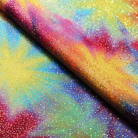 Sunray Garden Polyester Spandex Fabric - Multicolor Sunray Pattern, 58/60" Width (1 Yard)