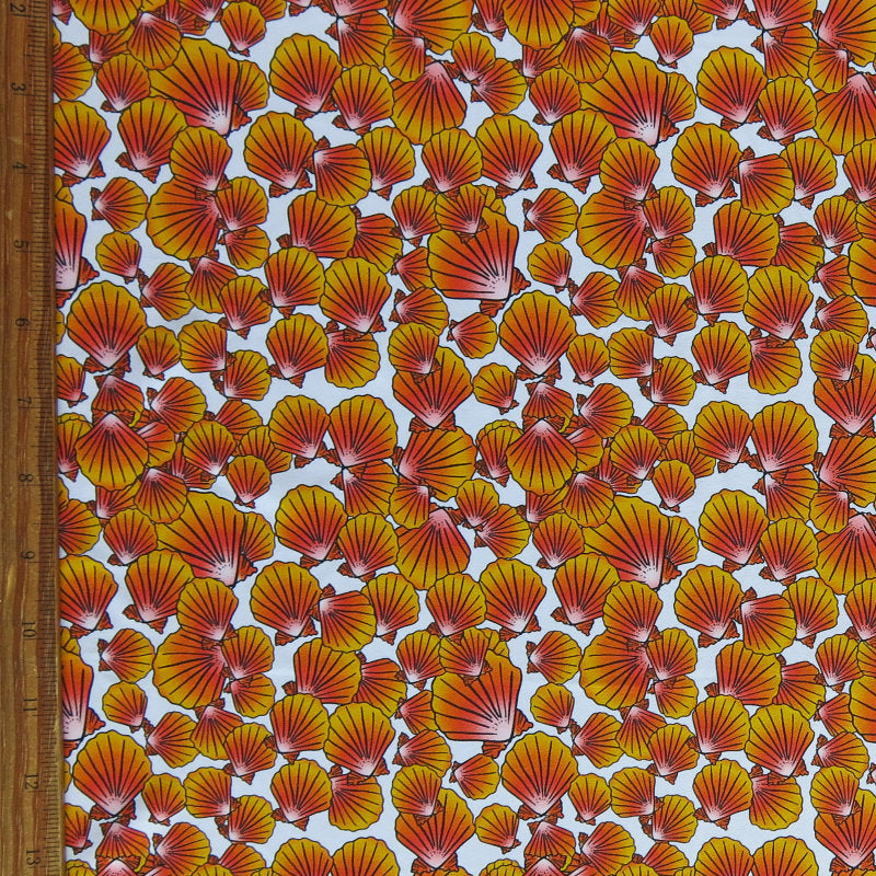 Swim Knit Nylon Spandex Sunrise Seashells 4-Way Stretch