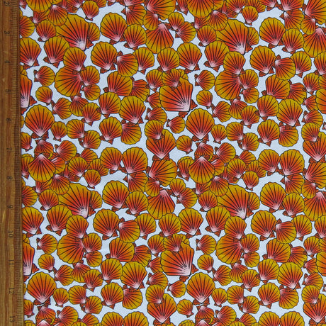 Swim Knit Nylon Spandex Sunrise Seashells 4-Way Stretch